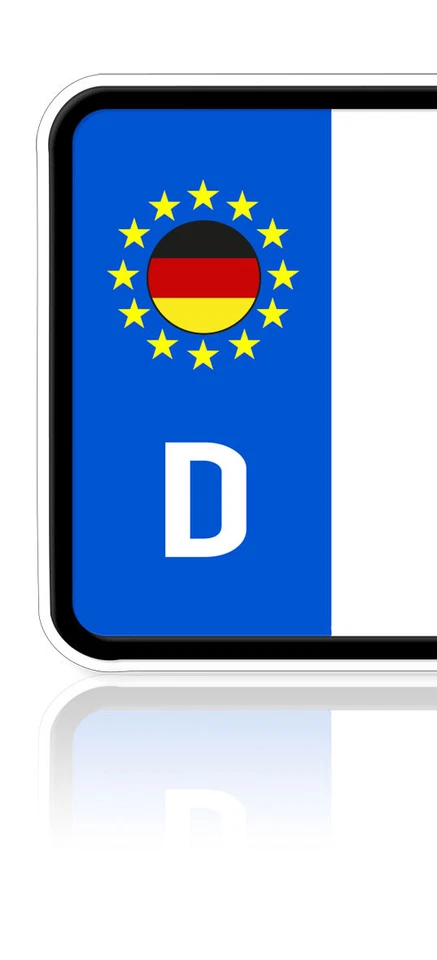 Aufkleber Set 2x EU Feld Nummernschild Wetterfest - Bild 1 von 1