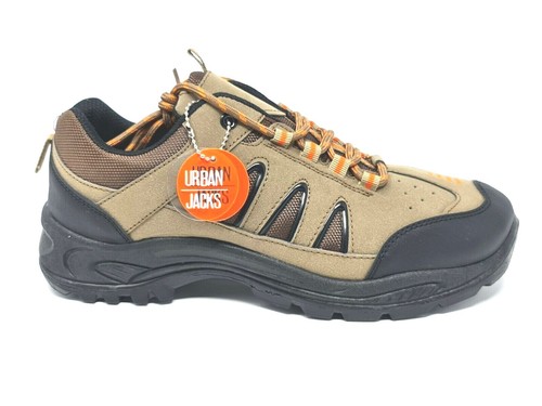 Men's Urban Jacks Trek Trainers - Brown - Black - Hiking Walking Lace Up - Picture 2 of 12