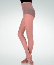 Body Wrappers Adult Convertible Dance Tights, Style A31, Ballet Pink, Jazzy Tan