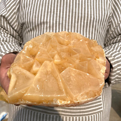 2504g Large Natural Raw Triangular Matrix Natural Orange Calcite Rough Specimen