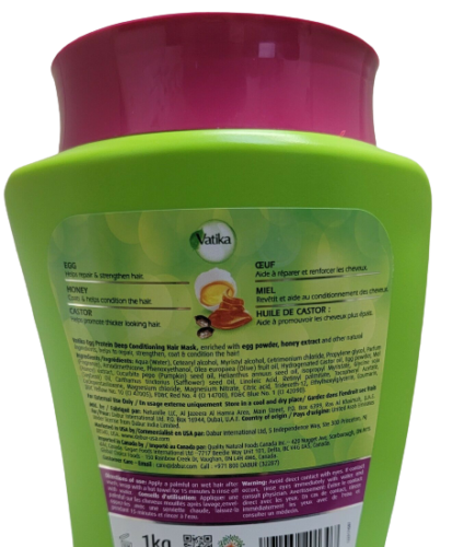 Dabur Vatika 1kg / 1000gm Egg Protien Deep Conditioning Hair Mask Silky  Hair 6291069201307 | eBay
