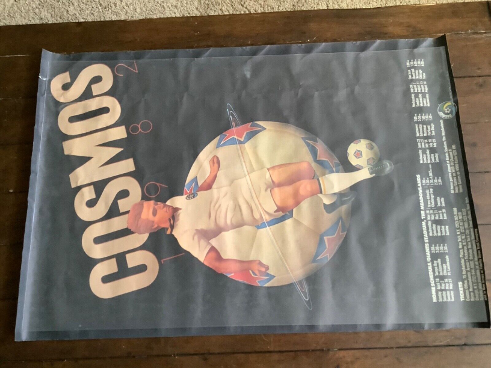 York | Soccer 24x35.5” eBay 1982 Cosmos Vintage Rare Poster New