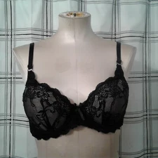 Women's Mamia Black Lace Push Up Bra Size 34C