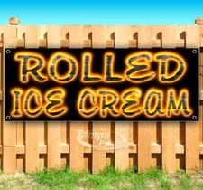 ROLLED ICE CREAM Advertising Vinyl Banner Flag Sign Many Sizes Available BBQ