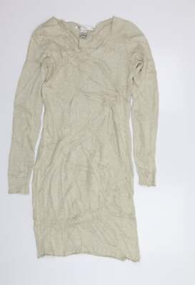 Max Studio Damen Pulloverkleid Beige Baumwollmischung Größe S