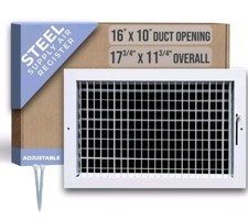 16x10 Duct Opening Steel Adjustable Air Supply Grille by Handua  Register Vent