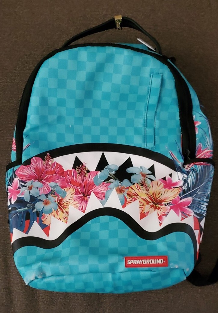 Sprayground Shark Hawaiian Flower Limited Edition Backpack See Photos For Detail