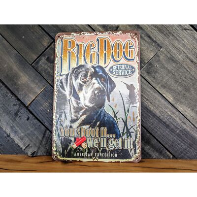 Big Dog Retrieval Service Sign - Labrador Retriever Sign - 8 x 12 in