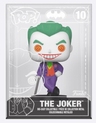 NEW FUNKO POP #10 DIE CAST THE JOKER COMMON BATMAN DC UNIVERSE 