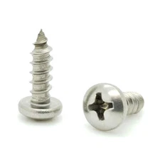 #8 x 1/2" 304 Stainless Steel Phillips Pan Head Wood Screws, 100 Qty (BCP606)
