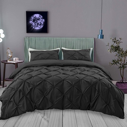 3Pcs Pinch Pleated Duvet Cover Set - Picture 27 of 92