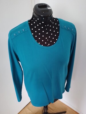 Canda Langarmshirt für Frauen in Farbe Smaragd, Größe M, Gebraucht guter Zustand