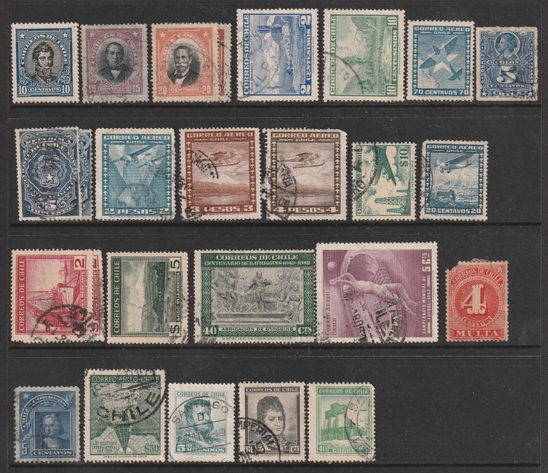CHILE STAMP MIXTURE, 26 Used Stamps