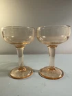 Depression Pink Heavy Glass Champagne Coupe Compote Glasses 6oz Barware
