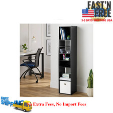 Mainstays 5-Cube Vertical Storage Organizer, Bookshelf Display Shelf Unit, Black