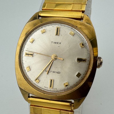 Vintage Timex Viscount Self-Winding Automatic Watch Men Gold  display picture 3