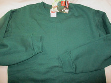 NWT Vintage HANES Activewear Pullover Sweatshirt Men's S Plain Green Crewneck