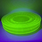 Set of 6 Anchor Hocking Green Uranium Glass Block Optic 8" Salad Plates