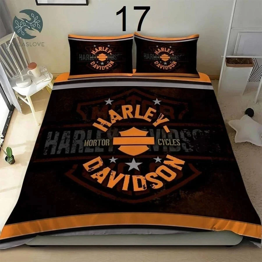 H daviidson's Motorcycle Bedding Set with Pillowcase, Gift For Fans