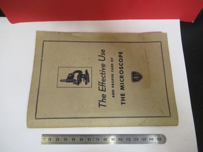 ANTIQUE AMERICAN OPTICS BOOKLET INSTRUCTIONS 1941 MICROSCOPE PART AS PIC V7-A-16