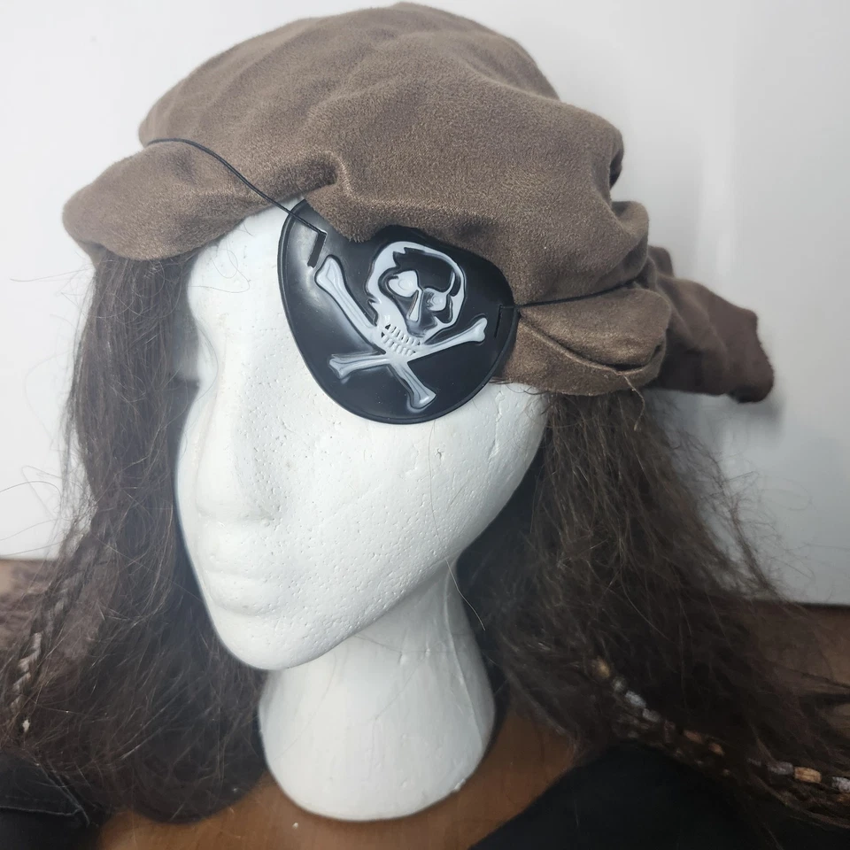 Fantasia pirata peruca botas capas patch faixa Jack Sparrow Halloween unissex - Imagem 2 de 4
