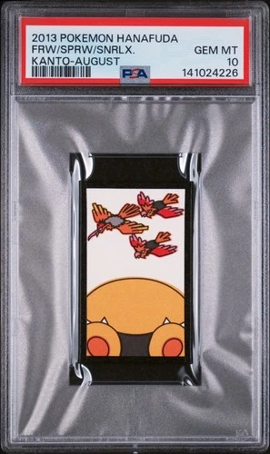 2013 POKEMON HANAFUDA KANTO AUGUST FEAROW/SNORLAX/SPEAROW PSA 10