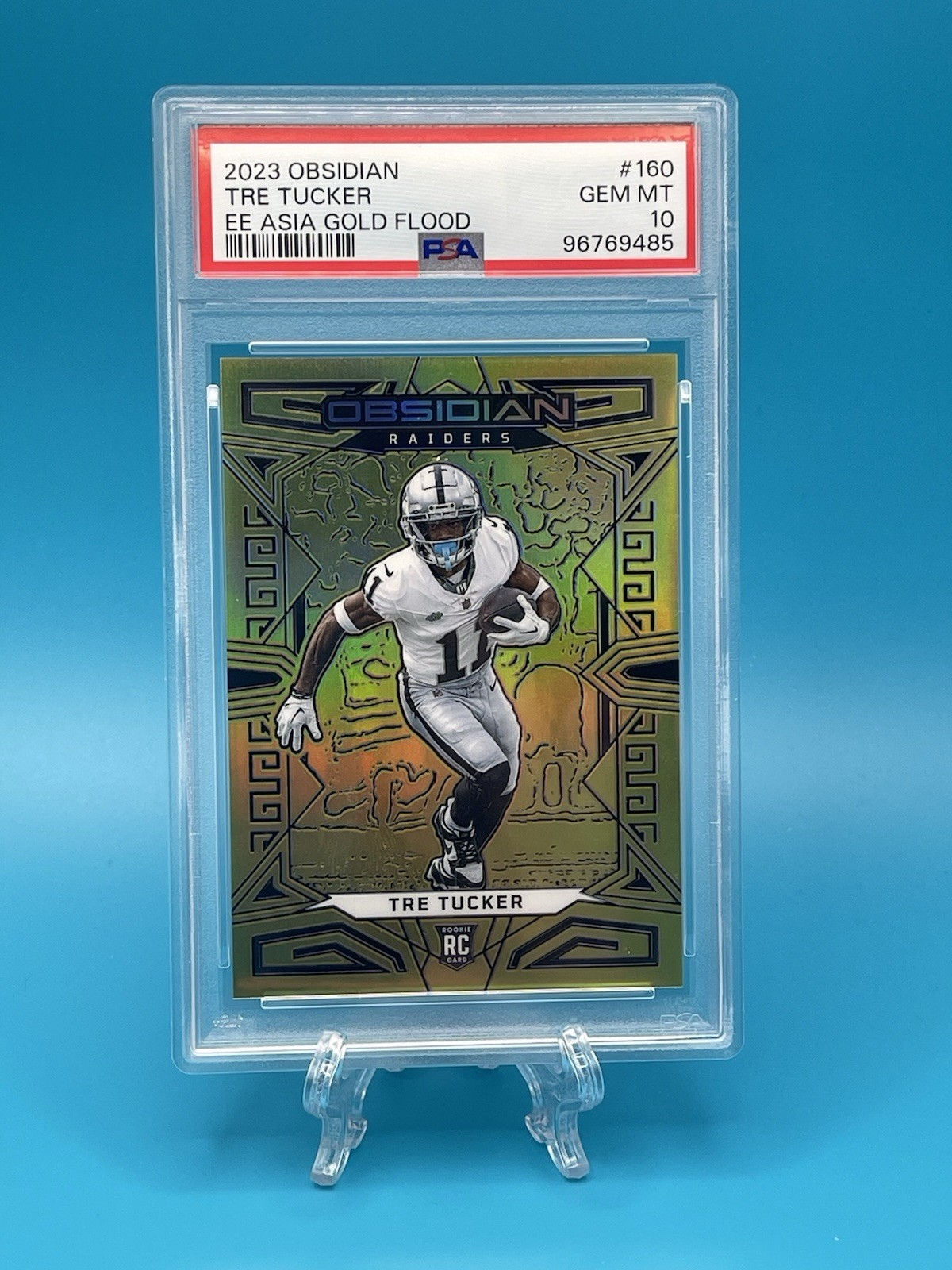 Tre Tucker Panini Obsidian #160 Electric Etch Asia Gold Flood