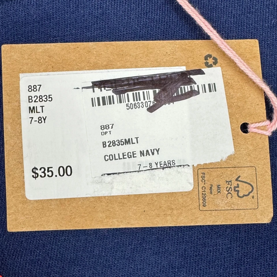 NUEVA Camisa Mini Boden Santa Claus Bordada Manga Larga Niños 7-8 Años Azul Marino Foto 4 de 4