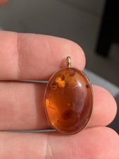 9ct Gold Vintage Amber Pendant 3.1 Grams