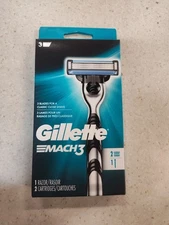 NEW Gillette Mach3 Men's Razor + 2 Cartridges Blade Refills