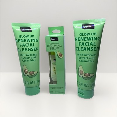 b.pure Glow Up Renewing Cleanser + Serum Avocado Ceramides 4 fl oz