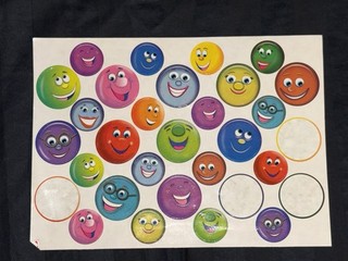 VINTAGE CHILDREN HIGHLIGHTS SMILEY FACE STICKER SHEET