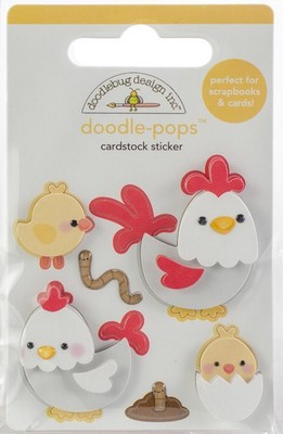 Doodlebug Doodle-Pops 3D Stickers Hen & Chicks