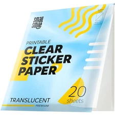 95 Clear Sticker Paper for Inkjet Printer and Laser – 20 Sheets, 8.5x11 Trans...