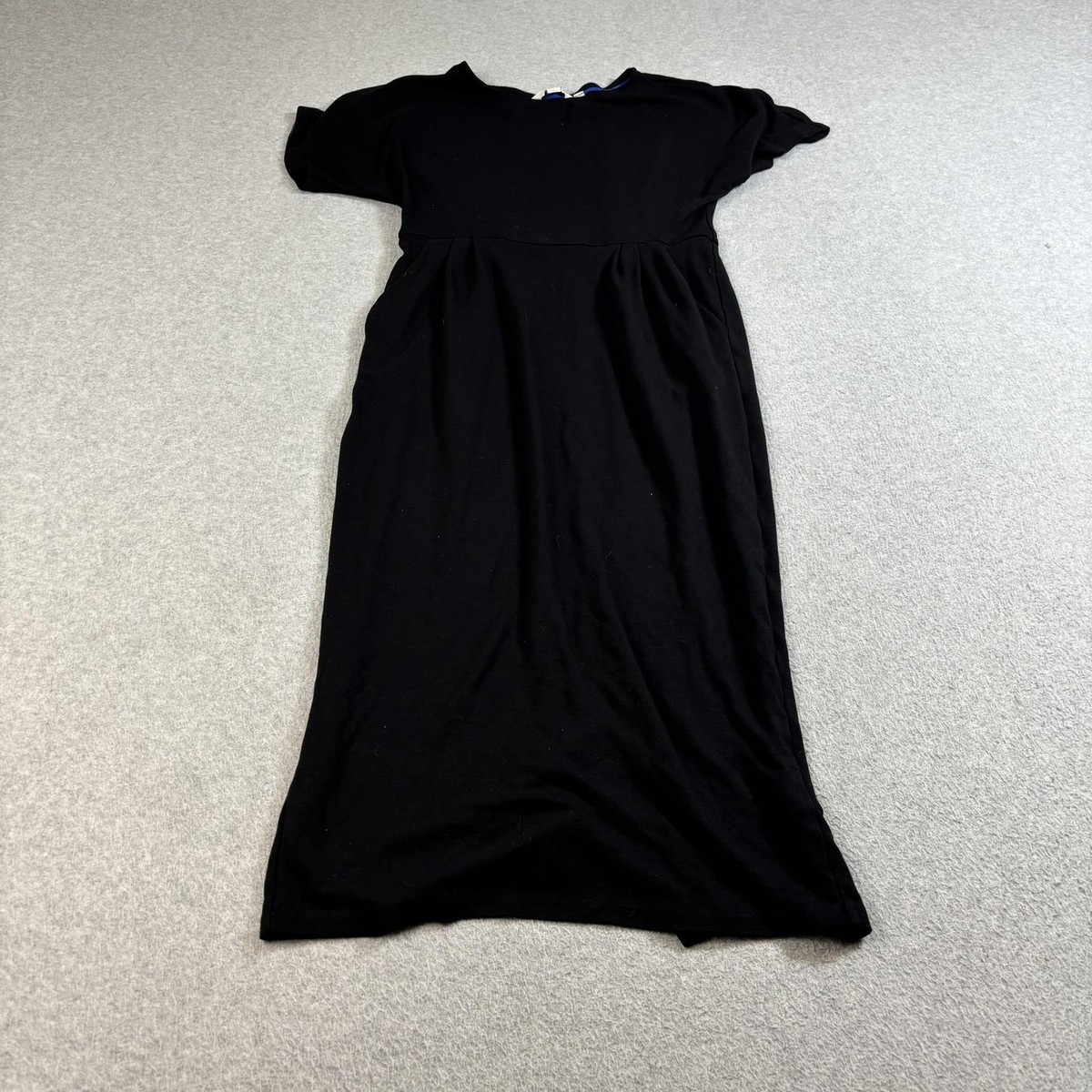 Boden Dress Women 6R UK 10 Black Short Sleeve Jersey Midi Viscose Stretch  A-Line