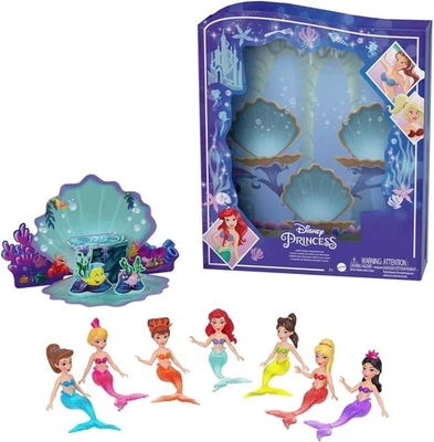 DISNEY PRINCESS Disney Prinzessin Arielle und Schwestern Bilderbuch Puppe Set interaktives Rollenspiel