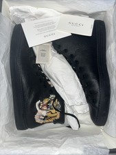 Vintage Gucci High Top Sneakers Tiger Leather...