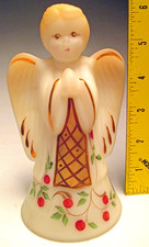 Fenton Art Glass Twining Berries #5113JX Christmas Boy Angel Hand Painted 1998