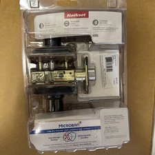 Kwikset Hollis Round Rose Matte Black Privacy Bed And Bath Door Handle