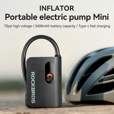 #ad ROCKBROS Mini Bike PumpElectric Bike Tire Pump 70PSI Portable 2600mAh Type C $26.99