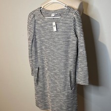 GAP Monochrome Houndstooth Long Sleeve Dress NWT sz s