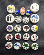 Chinese Porcelain Hand Painted Assorted Disc Beads 15 20mm