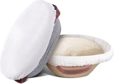 Banneton Bread Proofing Basket Set 2 Pcs Handmade Cotton Rope Sourdough Round