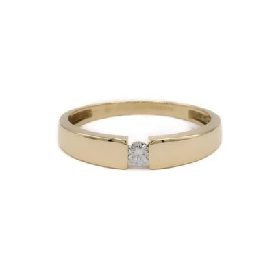 CHRIST Ring Bandring mit Brillantsolitär 0,08 ct. in 14 Kt. 585 Gold Gr. 52 - Bild 1 von 4