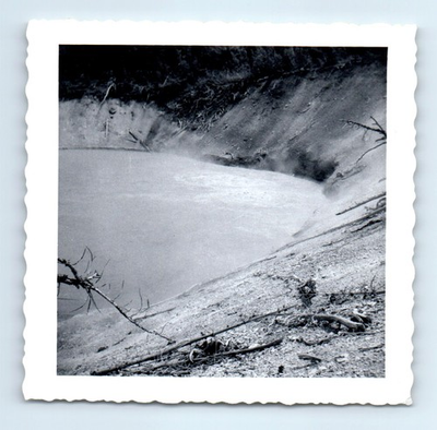 #ad #ad Old Vintage Square Photo MOUNTAIN LANDSCAPE LAKE WATER HOT SPRING GEYSER $6.00