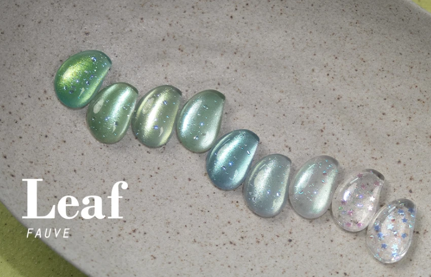 FAUVE Leaf Collection Cat Eye Magnetic Gel Polish 10ml 9 Colors Nail Art Set