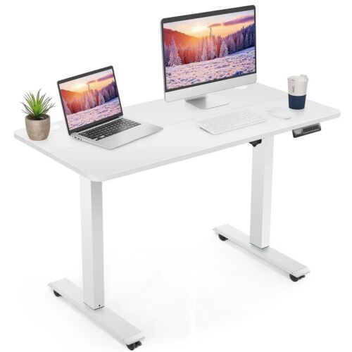 120x60cm Stabil Schreibtisch Höhenverstellbar Elektrisch Standing Desk mit Rolle - Bild 14 von 16