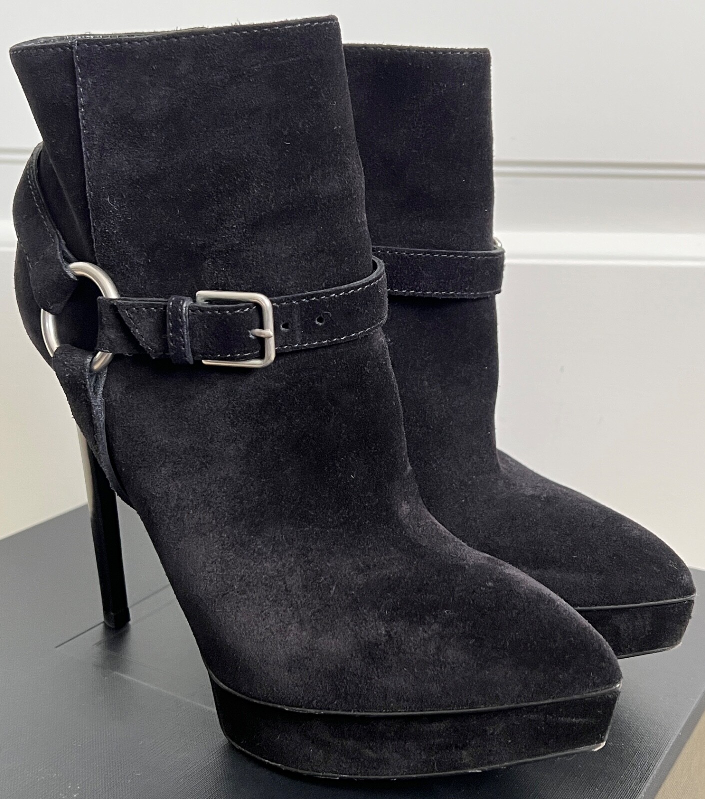 Stivaletti Saint Laurent YSL Janis Harness Wyatt platform a punta taglia 37 5 $ 1950