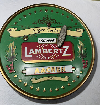 Lambertz Aachen Sugar Cookies Musical Metal Tin Landmarks Made in Germany