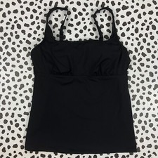 Lands End Black Square Neck Regular 8 Underwire Tankini SWIM TOP 481445